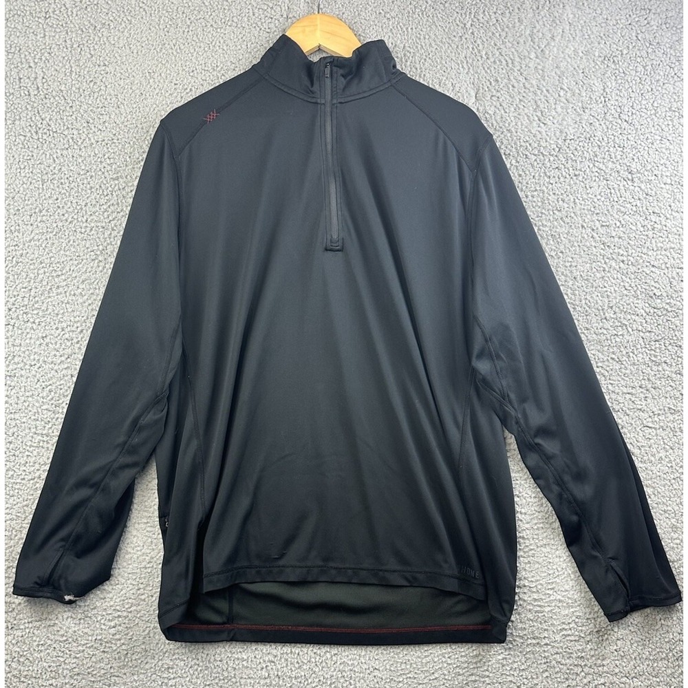 Rhone Sequoia Sweater Mens 2XL Black L/S Lightweight 1/4 Zip Pullover Activewear
